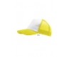 Jockey cap with mesh yellow-white